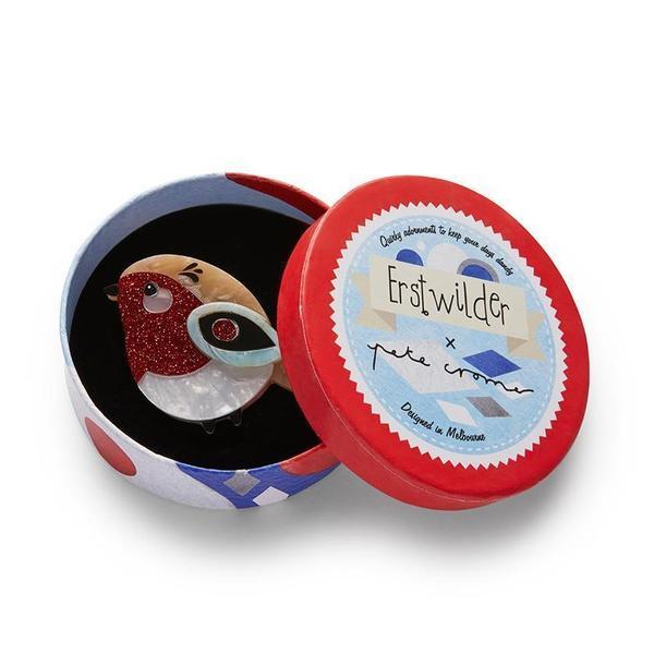 Erstwilder - Red Robbin Robin Brooch (Pete Cromer) (2020) - 20th Century Artifacts