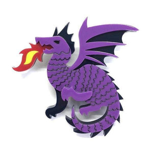 Erstwilder - Reign of Fire Dragon Brooch - purple - 20th Century Artifacts