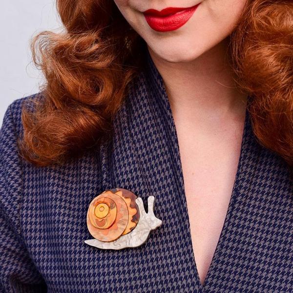 Erstwilder - Reticulated Rebel Snail Brooch (2020) - 20th Century Artifacts