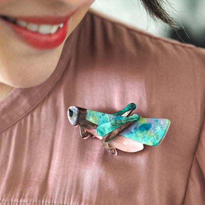 Erstwilder - Rite of Spring Grasshopper Brooch (2023) - 20th Century Artifacts