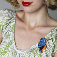 Load image into Gallery viewer, Erstwilder - Royal Reeler Kingfisher Brooch (2018) - 20th Century Artifacts