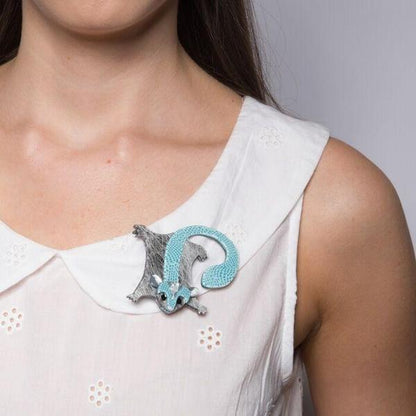 Erstwilder - Saba Sweet Sugar Glider Brooch (2017) (aqua) - 20th Century Artifacts