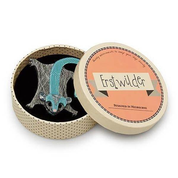 Erstwilder - Saba Sweet Sugar Glider Brooch (2017) (aqua) - 20th Century Artifacts