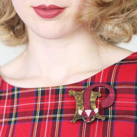 Erstwilder - Saba Sweet Sugar Glider Brooch (2018) maroon - 20th Century Artifacts