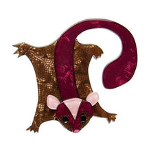 Load image into Gallery viewer, Erstwilder - Saba Sweet Sugar Glider Brooch (2018) maroon - 20th Century Artifacts