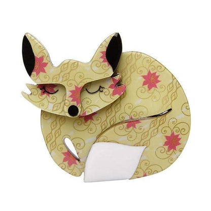 Erstwilder - Sacha Sleeping Fox Brooch - 20th Century Artifacts