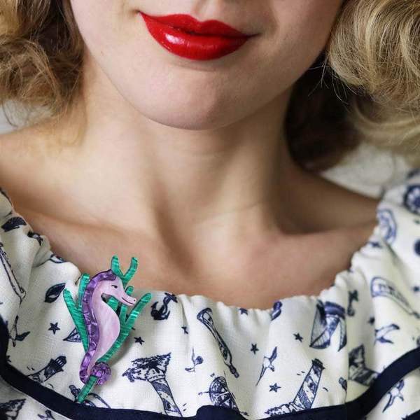 Erstwilder - Sandy the Shy Seahorse Brooch (2018) - 20th Century Artifacts