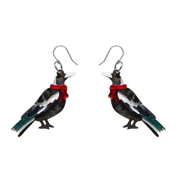 Erstwilder - Seasonal Songbird Magpie Earrings (2021) - 20th Century Artifacts
