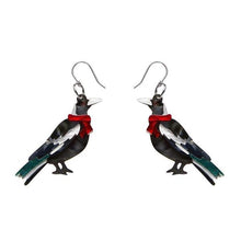 Load image into Gallery viewer, Erstwilder - Seasonal Songbird Magpie Earrings - 20th Century Artifacts