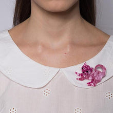 Load image into Gallery viewer, Erstwilder - Senpai the Sensitive Pink Cat Brooch (2017) - 20th Century Artifacts