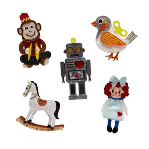 Erstwilder - Set of 5 Toy Mini Brooches - 20th Century Artifacts
