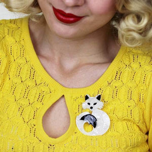 Erstwilder - She's So Foxy Brooch (2017) white - 20th Century Artifacts