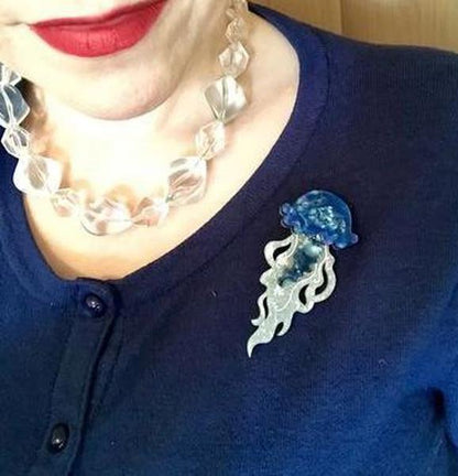 Erstwilder - Slippin' Under Jellyfish Brooch (2018) blue - 20th Century Artifacts