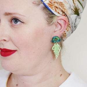 Erstwilder - Slippin' Under Jellyfish Earrings (green) - 20th Century Artifacts