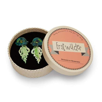 Erstwilder - Slippin' Under Jellyfish Earrings (green) - 20th Century Artifacts