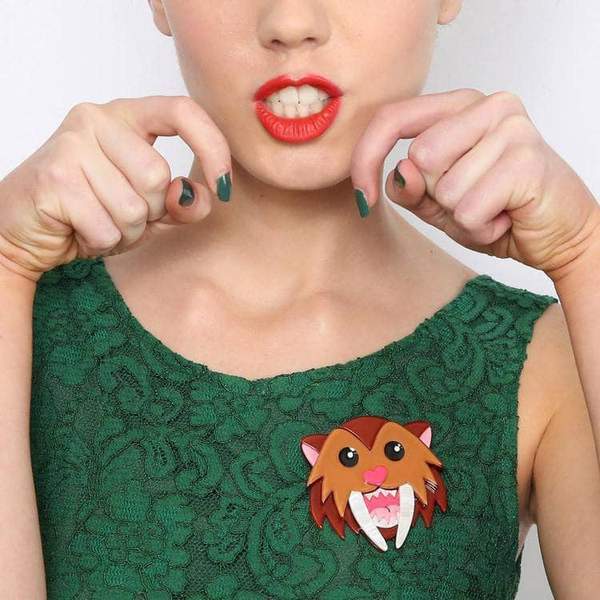 Erstwilder - Smilodon Smiles Sabre Tooth Tiger Brooch (2016) - 20th Century Artifacts