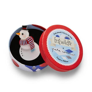 Erstwilder - Snuggy Snowman Brooch (Pete Cromer) (2020) - 20th Century Artifacts
