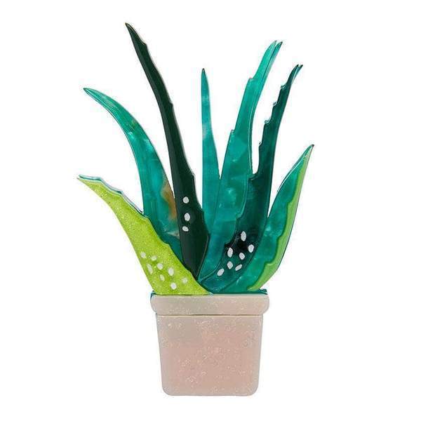 Erstwilder - Soothing Sprigs Aloe Vera Brooch - 20th Century Artifacts