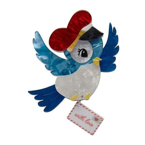 Erstwilder - Special Delivery Bluebird Brooch (2020) - 20th Century Artifacts