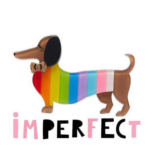 Erstwilder - Spiffy the Supportive Dog Brooch - imperfect - 20th Century Artifacts