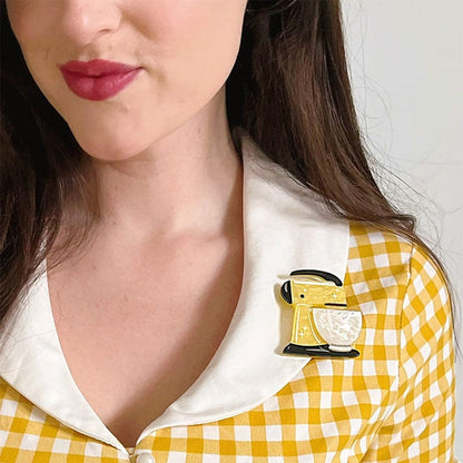 Erstwilder - Spin Me Right Round Brooch (Yellow) - 20th Century Artifacts