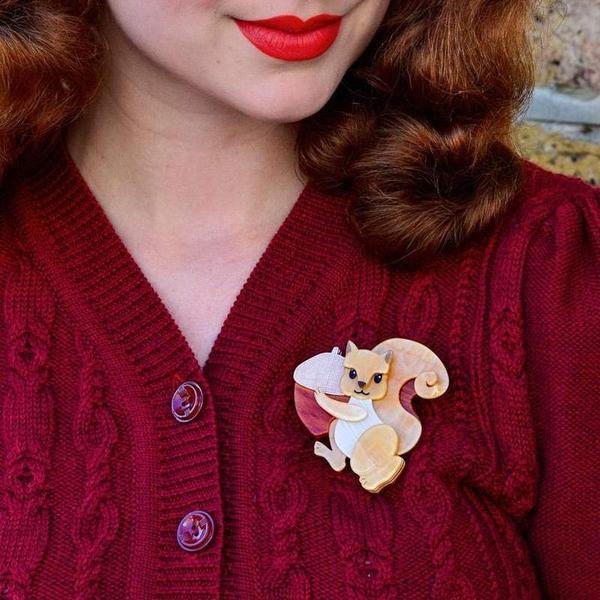 Erstwilder - Squirreled Away Brooch (2019) - 20th Century Artifacts