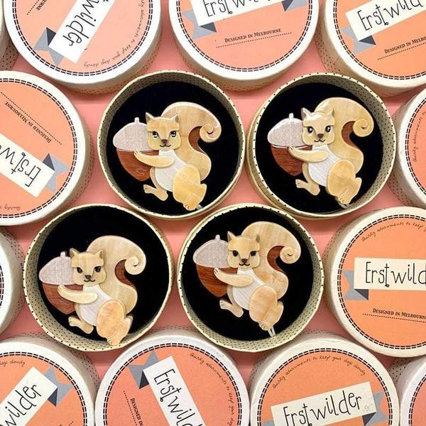Erstwilder - Squirreled Away Brooch (2019) - 20th Century Artifacts
