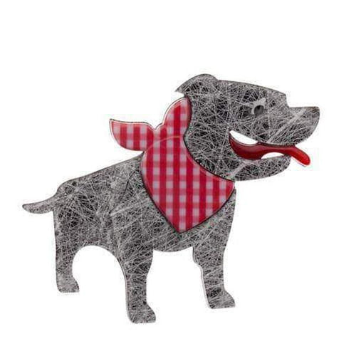 Erstwilder - Staffy Stan Stafforshire Terrier Brooch (2015) - 20th Century Artifacts