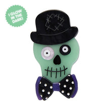 Load image into Gallery viewer, Erstwilder - Stan the Bowtie Man GITD Brooch - 20th Century Artifacts
