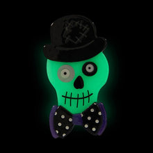 Load image into Gallery viewer, Erstwilder - Stan the Bowtie Man GITD Brooch - 20th Century Artifacts
