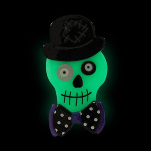 Erstwilder - Stan the Bowtie Man GITD Brooch - 20th Century Artifacts