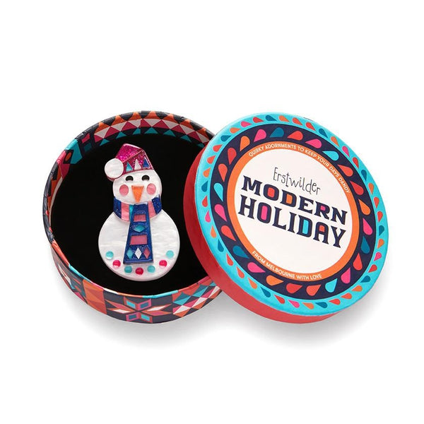 Erstwilder - Stay Frosty, Snowman Brooch (2022) - 20th Century Artifacts