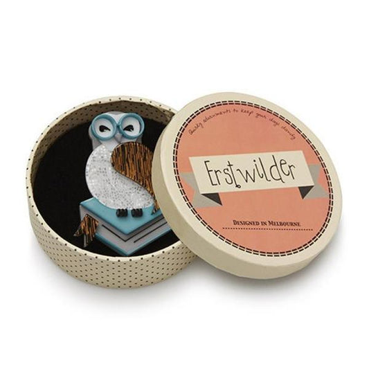 Erstwilder - Studious Snow Owl Brooch (2016) - 20th Century Artifacts