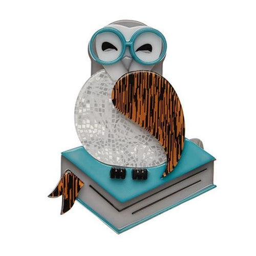 Erstwilder - Studious Snow Owl Brooch (2016) - 20th Century Artifacts