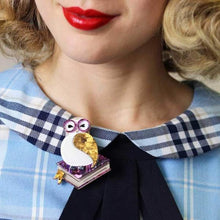 Load image into Gallery viewer, Erstwilder - Studious Snow Owl Brooch (2018) - 20th Century Artifacts