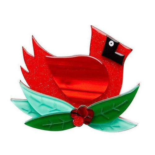 Erstwilder - The Christmas Cardinal Brooch - 20th Century Artifacts
