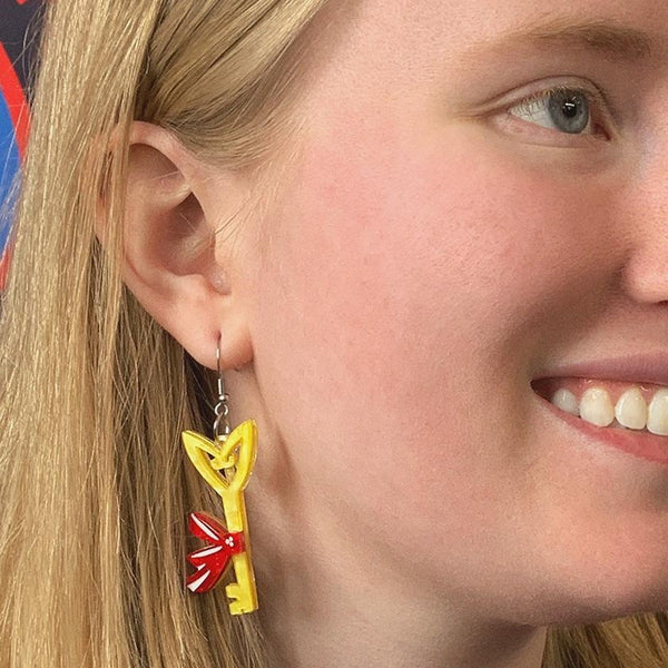Erstwilder - The Golden Key Drop Earrings - 20th Century Artifacts