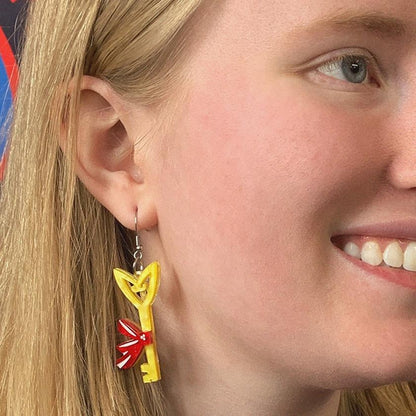 Erstwilder - The Golden Key Drop Earrings - 20th Century Artifacts