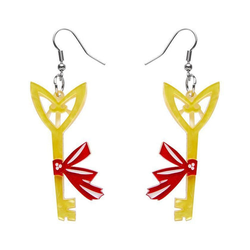 Erstwilder - The Golden Key Drop Earrings - 20th Century Artifacts