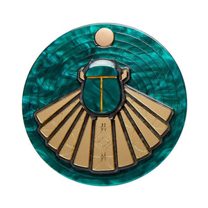 Erstwilder - The Heart of Egypt Scarab Mirror Compact - 20th Century Artifacts