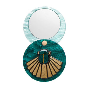 Erstwilder - The Heart of Egypt Scarab Mirror Compact - 20th Century Artifacts