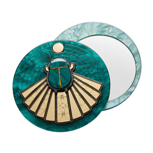 Erstwilder - The Heart of Egypt Scarab Mirror Compact - 20th Century Artifacts