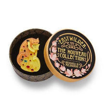 Load image into Gallery viewer, Erstwilder - The Kiss Brooch Klimt Cats Homage - 20th Century Artifacts