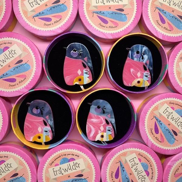 Erstwilder - The Perky Pink Robin Brooch (Pete Cromer) (2019) - 20th Century Artifacts
