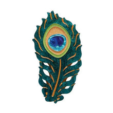 Load image into Gallery viewer, Erstwilder - The Royal Eye Peacock Feather Brooch - 20th Century Artifacts