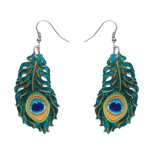 Erstwilder - The Royal Eye Peacock Feather Earrings (2021) - 20th Century Artifacts