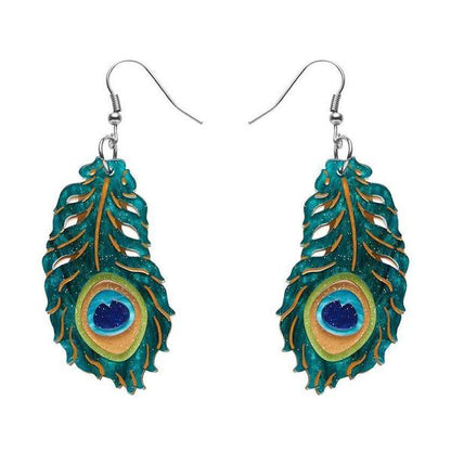 Erstwilder - The Royal Eye Peacock Feather Earrings (2021) - 20th Century Artifacts