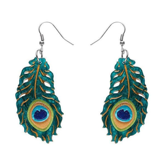 Erstwilder - The Royal Eye Peacock Feather Earrings (2021) - 20th Century Artifacts