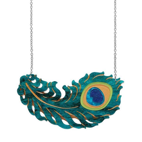 Erstwilder - The Royal Eye Peacock Feather Necklace - 20th Century Artifacts