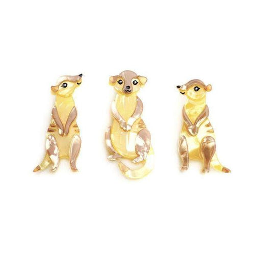 Erstwilder - Three's A Manner Meerkat Brooch Set (2018) - 20th Century Artifacts